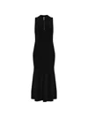 Victoria Beckham Sleeveless Zipped Front Ribbed-knit Midi Dress In Black
