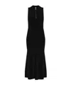 Victoria Beckham Sleeveless Zipped Front Ribbed-knit Midi Dress In Black