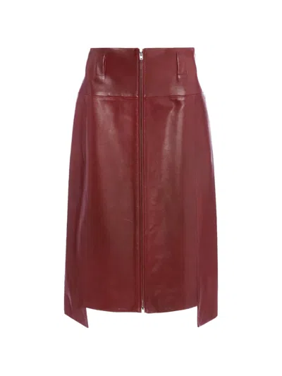 Victoria Beckham Zip-front Leather Skirt In Animal Print