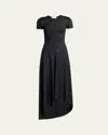 Victoria Beckham Women Black Crew Neck Midi Dress, S Luxury Dresses For Women Darveys In Black