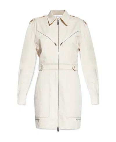 Victoria Beckham Zipped-up Shirt Dress In White