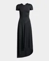 Victoria Beckham Women Black Crew Neck Midi Dress, S Luxury Dresses For Women Darveys In Black