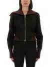 Victoria Beckham Zippered Wool Jacket In Black
