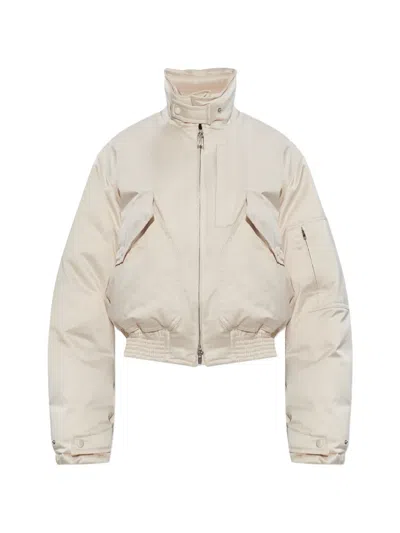 Victoria Beckham Zip-up Bomber Jacket In Neutral