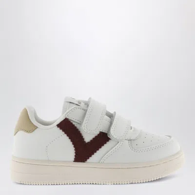 Victoria Burgundy Tiempo-inspired Mini Sneakers With Hook-and-loop Straps In Animal Print