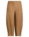 Victoria C. Woman Pants Brown Size 4 Linen In Brown
