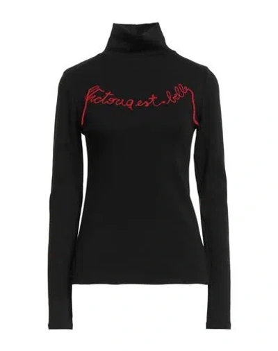 Victoria C. Woman T-shirt Black Size M Cotton, Elastane