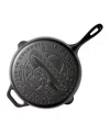 Victoria Cast Iron 12" Skillet With Helper Handle In Black