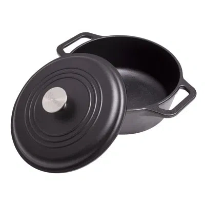 Victoria Cast Iron 4 Qt Round Dutch Oven, Seasoned In Black