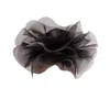 Victoria Charles Headpieces Women's Black / Silver Black Crin Centred Headpiece With Silver Edge Detail On Black Satin Headband In Black/silver