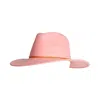 Victoria Charles Headpieces Women's Gold / Pink / Purple Pink Wool Felt Trilby With Logo And Gold Chain Trim In Gold/pink/purple