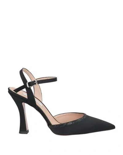 Victoria Chris Napoli Woman Pumps Black Size 7.5 Textile Fibers