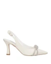 Victoria Chris Napoli Woman Pumps White Size 8 Textile Fibers In White