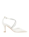 Victoria Chris Napoli Woman Pumps White Size 8 Textile Fibers In White