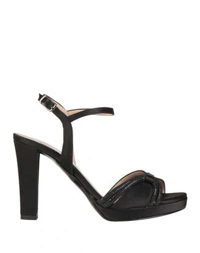 Victoria Chris Napoli Woman Sandals Black Size 7 Synthetic Fibers