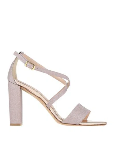 Victoria Chris Napoli Woman Sandals Light Pink Size 10 Textile Fibers