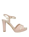 Victoria Chris Napoli Woman Sandals Light Pink Size 8 Textile Fibers In Pink
