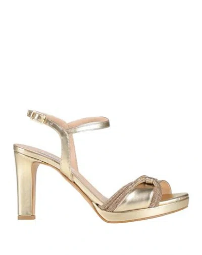 Victoria Chris Napoli Woman Sandals Platinum Size 7 Synthetic Fibers In Grey