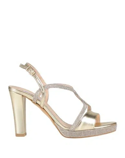 Victoria Chris Napoli Woman Sandals Platinum Size 8 Synthetic Fibers In Grey