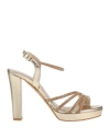 Victoria Chris Napoli Woman Sandals Platinum Size 8 Textile Fibers In Grey