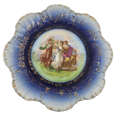Pre-owned Victoria Czechoslovakia Decorative Plate, Cobalt Blue Porcelain, 22cm
