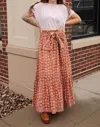 Victoria Dunn Addison Trim Hem Midi Skirt In Spiced Cider