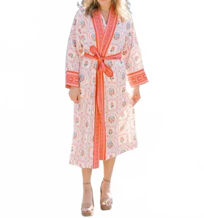 Victoria Dunn Amora Duster Robe In Perennial Blooms In Multi
