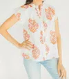 Victoria Dunn Bays Button Front Blouse In Emberglow