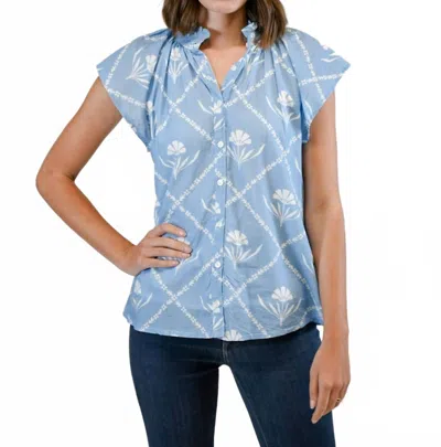 Victoria Dunn Bays Blouse In Periwinkle Bloom In Blue