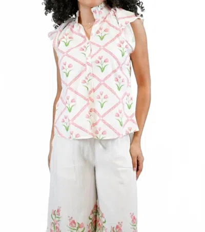 Victoria Dunn Bays Blouse In Petal Lattice In Multi