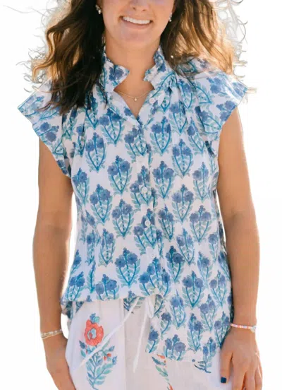 Victoria Dunn Bays Blouse In Tidal Wave In Blue