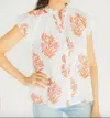 Victoria Dunn Bays Button Front Blouse In Emberglow In White