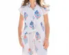 Victoria Dunn Bays Collared Blouse In Ultra Marine In White
