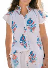 Victoria Dunn Bays Collared Blouse In Ultra Marine In Multi
