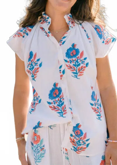 VICTORIA DUNN BAYS RELAXED BLOUSE IN ULTRAMARINE