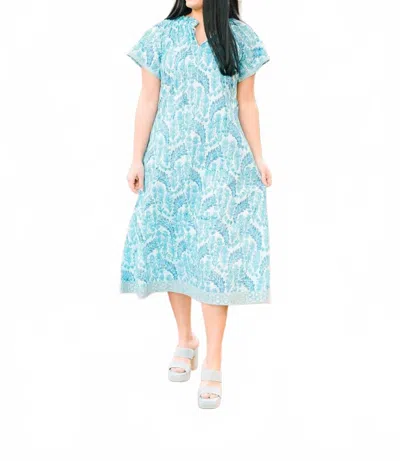 Victoria Dunn Blair Midi Dress In Seaglass In Blue