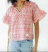 Victoria Dunn Bristol Blouse In Peach Belini In Pink