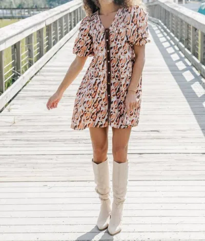 Victoria Dunn Camille Dress In Coffee Bean In Multi