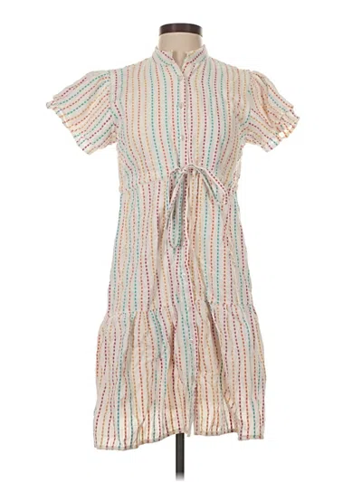 Pre-owned Victoria Dunn Casual Dress In Ivory