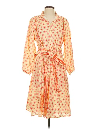 Pre-owned Victoria Dunn Casual Dress In Orange