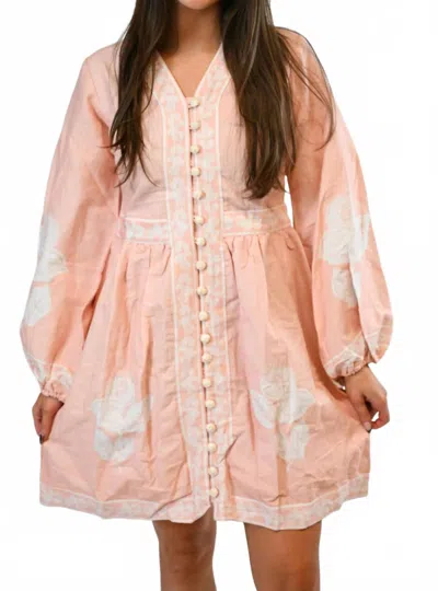 Victoria Dunn Cecilia Mini Dress In Pink Salt In Animal Print