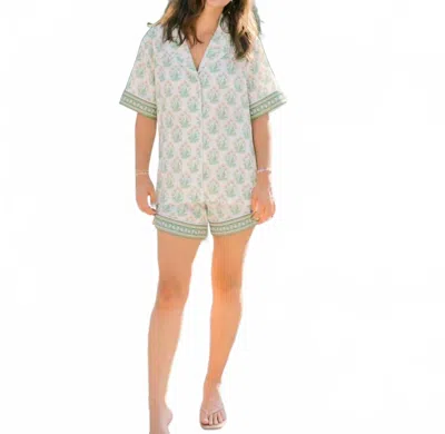 Victoria Dunn Celine Short Pj Set In Chateau Toile In Multi