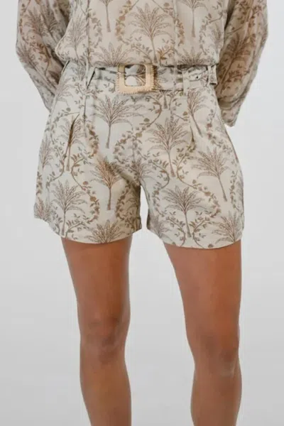 Victoria Dunn Ciella Belted Short In Sandbar In Multi