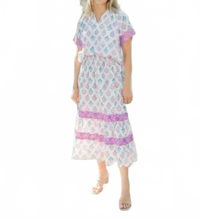 Victoria Dunn Cora Midi Skirt In Lilac Chiffon In Multi
