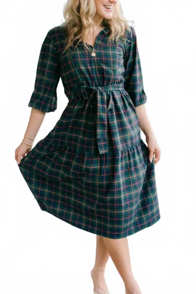 Victoria Dunn Dunn Eloise Dress In Plaid In Blue