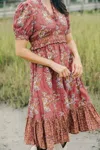 Victoria Dunn Ember Midi Dress In Chai Tea In Multi