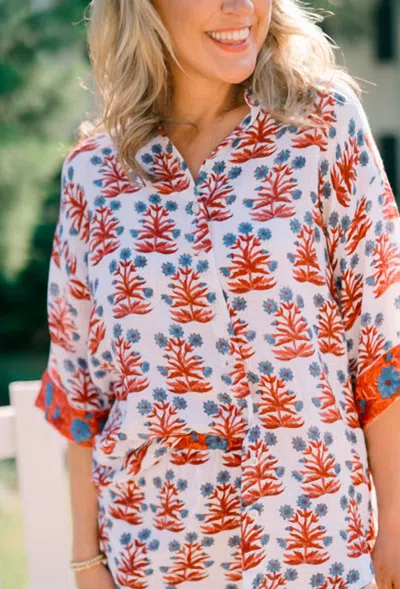 Victoria Dunn Emory Blouse In Harbor In Multi