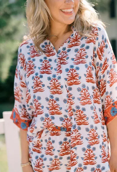Victoria Dunn Emory Blouse In Harbor In Multi