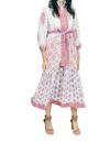 Victoria Dunn Folly Maxi Long Sleeve Dress In Marigold In Multi