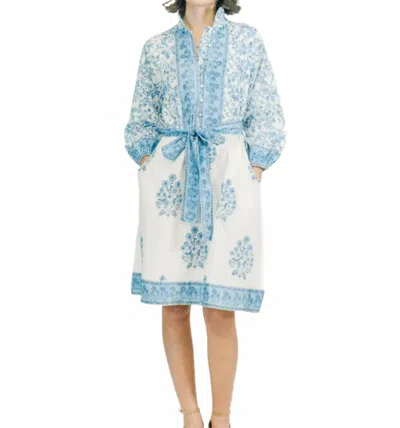 Victoria Dunn Folly Mini Dress In Geo Bloom In Blue